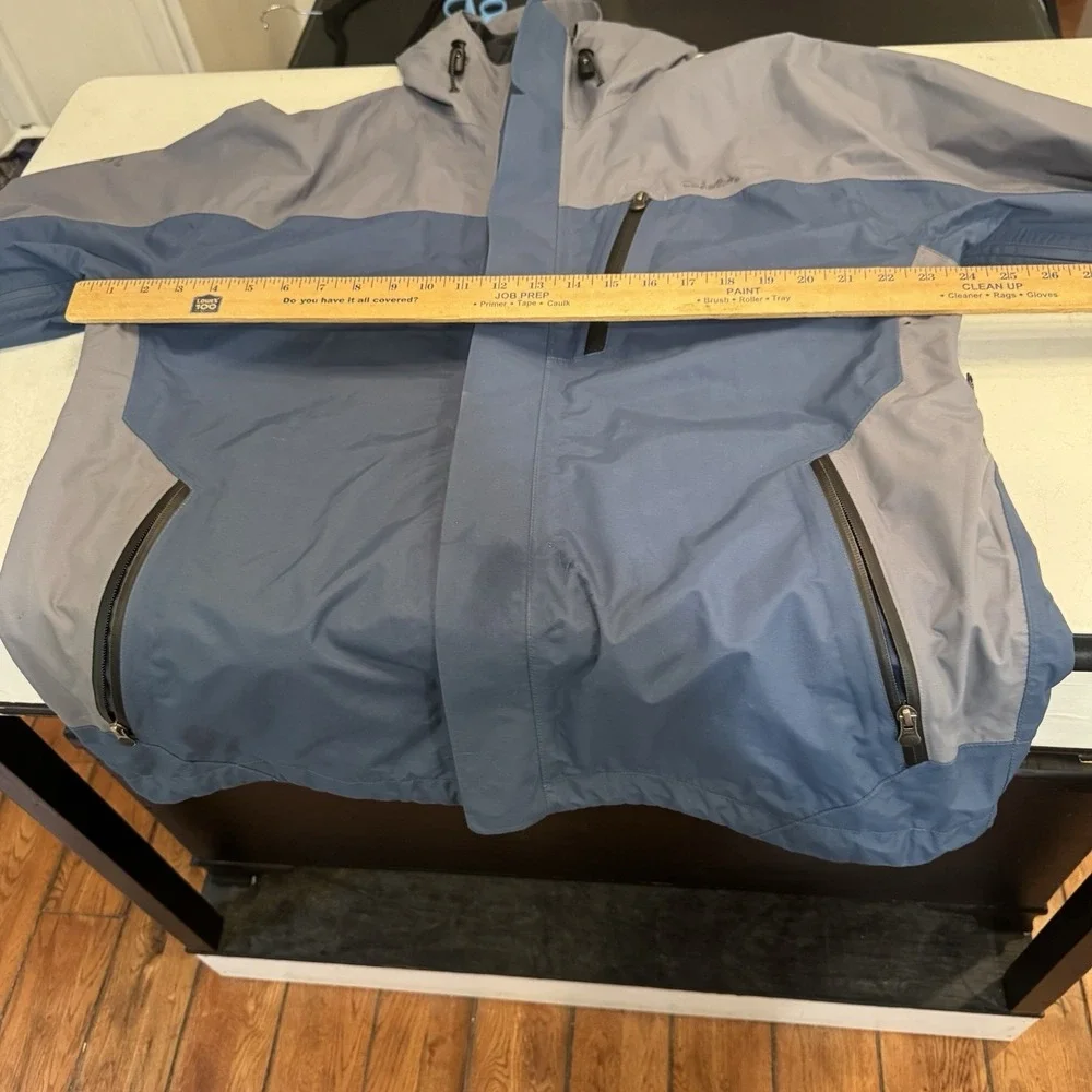 Cabela's Dry Plus Hooded Jacket Men's Sz L‎ Waterproof Breathable Blue Gray